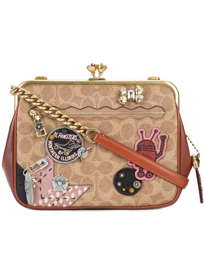 Coach X Keith Haring Kisslock Crossbody - Brown