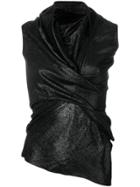 Rick Owens Lilies Asymmetric Wrap Blouse - Black
