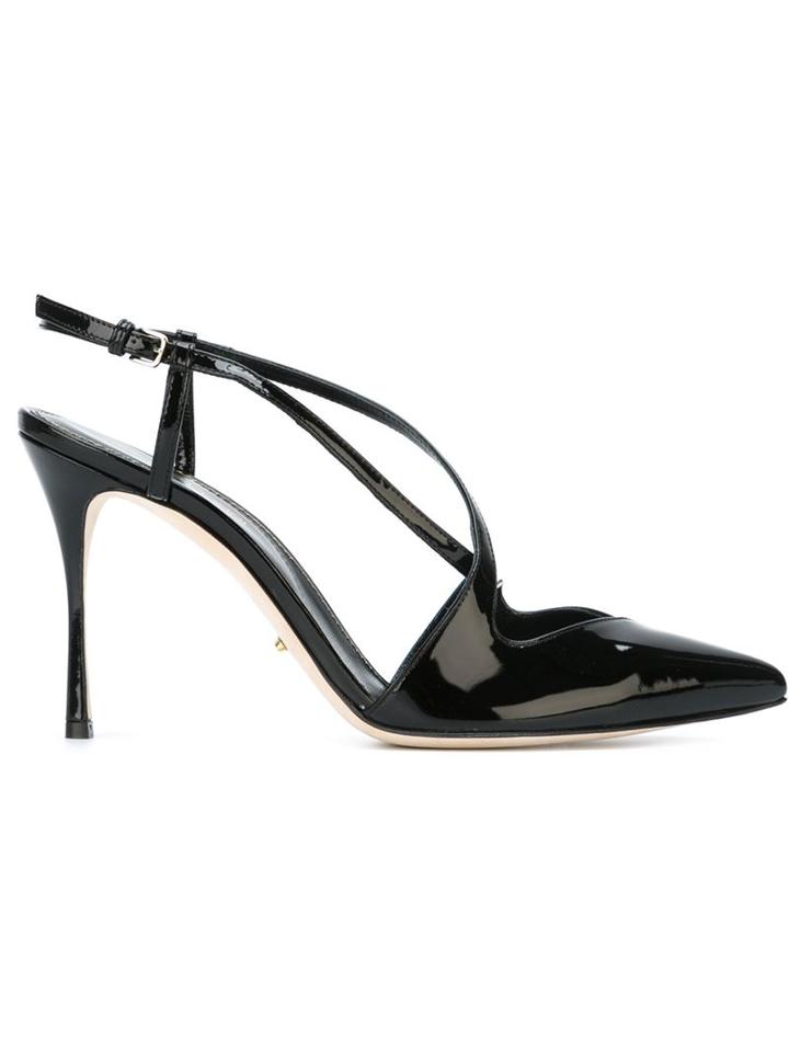 Sergio Rossi Stiletto Sandals, Women's, Size: 35.5, Black, Leather/patent Leather