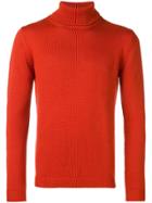 Nuur Ribbed Roll-neck Fitted Sweater - Yellow & Orange
