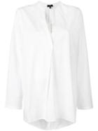 Theory - V-neck Blouse - Women - Cotton/spandex/elastane - Xs, White, Cotton/spandex/elastane