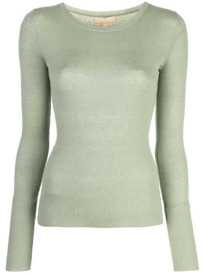 Michael Kors Round Neck Ribbed Jumper - Green