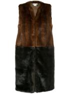 Cityshop Two-tone Fur Vest - Brown