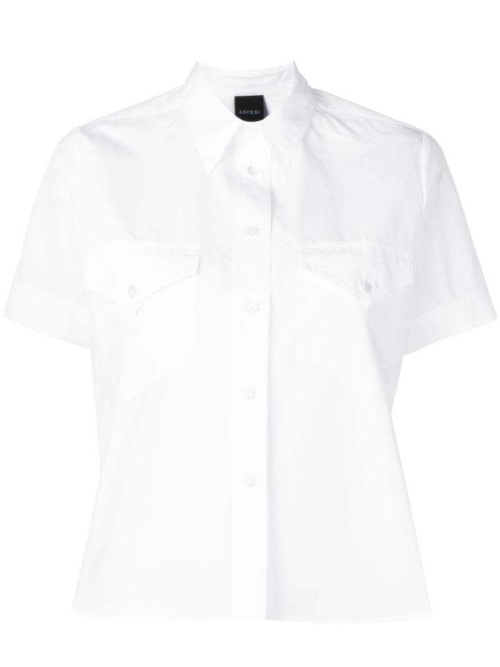 Aspesi Short Sleeved Structured Shirt - White