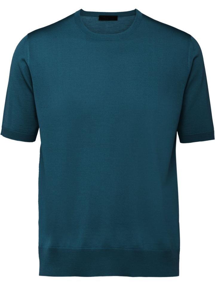 Prada Worsted Wool Crew-neck Sweater - Blue