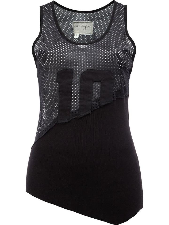 Greg Lauren Mesh Tank, Size: 1, Black, Cotton/polyester
