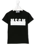 Msgm Kids Logo Print T-shirt, Boy's, Size: 8 Yrs, Black