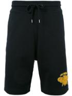 Love Moschino - Patch Detail Shorts - Men - Cotton/spandex/elastane - L, Black, Cotton/spandex/elastane