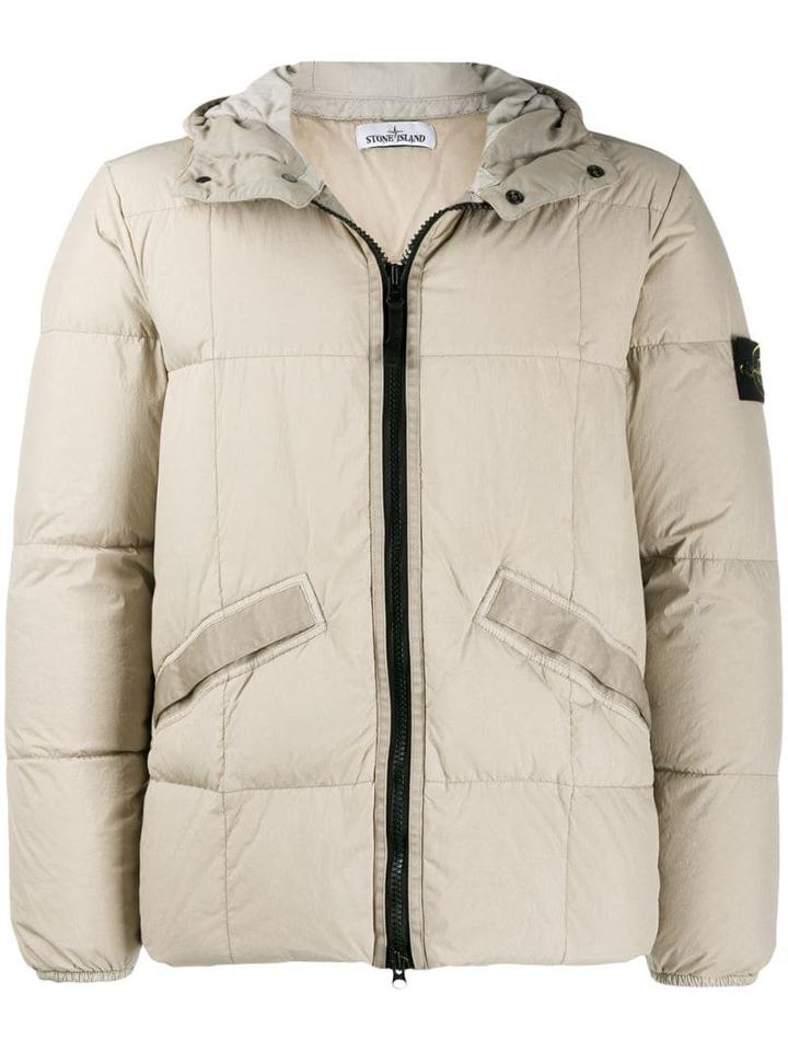 Stone Island Hooded Compass Badge Jacket - Neutrals