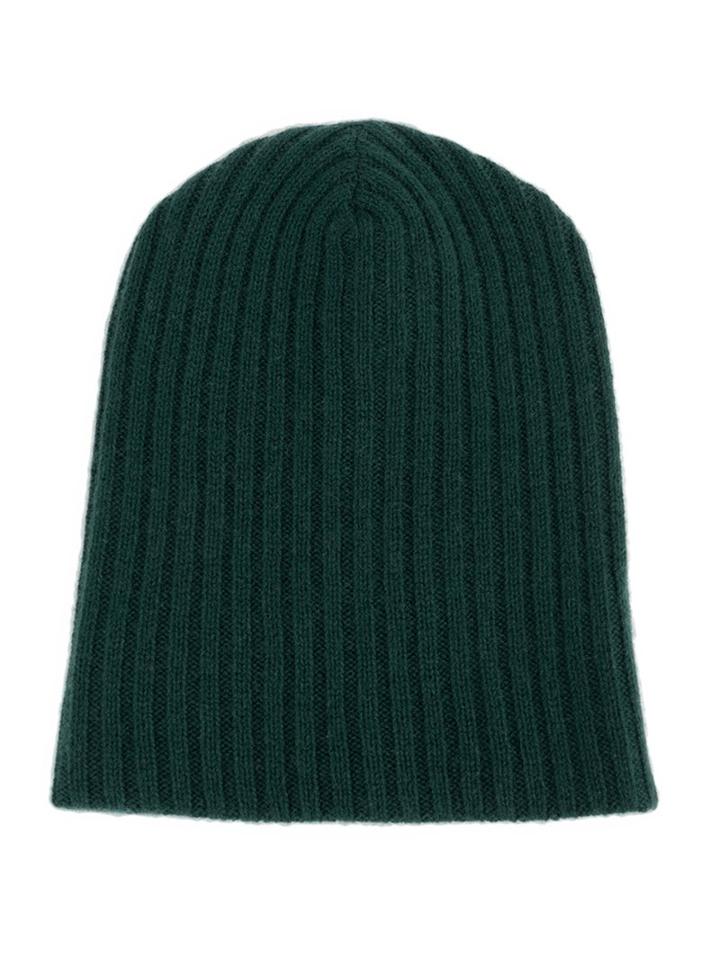 The Elder Statesman Ribbed Folded Beanie, Men's, Green, Cashmere