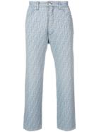 Fendi Vintage Ff Cropped Jeans - Blue