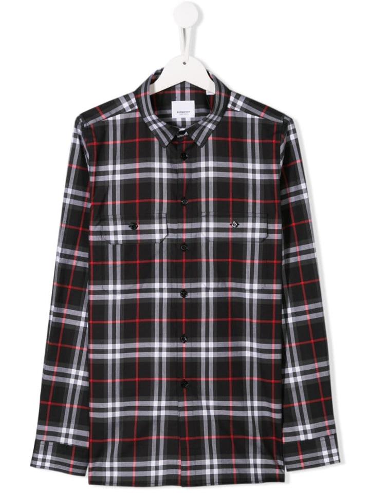 Burberry Kids Teen Check Shirt - Black