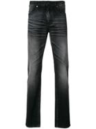 Saint Laurent Faded Slim-fit Jeans - Black