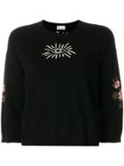 Red Valentino Cropped Embroidered Top - Black