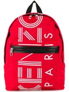 Kenzo Logo Print Backpack - Red