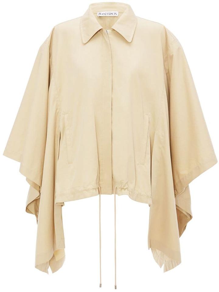Jw Anderson Draped-sleeve Cape Jacket - Neutrals