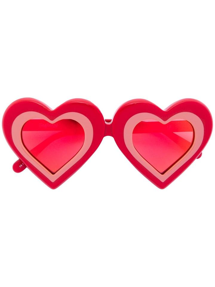 Yazbukey Heart Shaped Sunglasses - Red