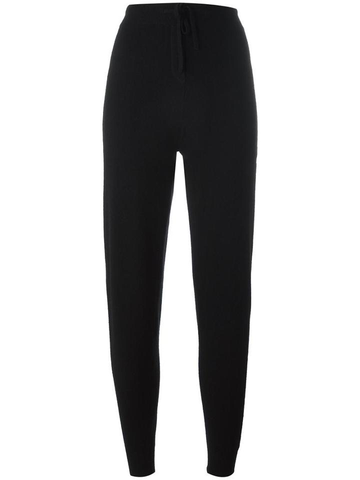Chinti And Parker Vertical Stripe Track Pants, Women's, Size: Medium, Black, Cashmere