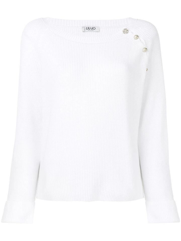 Liu Jo Buttoned Shoulder Detail Jumper - White