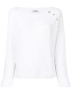 Liu Jo Buttoned Shoulder Detail Jumper - White