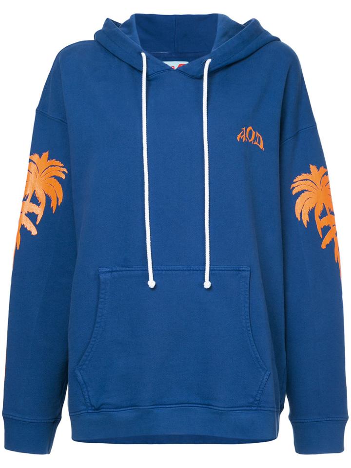 Adaptation Palm Tree Embroidered Hoodie - Blue