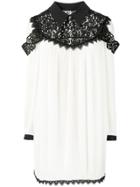 Fausto Puglisi Floral Lace Panel Dress - White