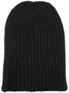 Kijima Takayuki Oversize Ribbed Knit Hat, Men's, Black, Alpaca