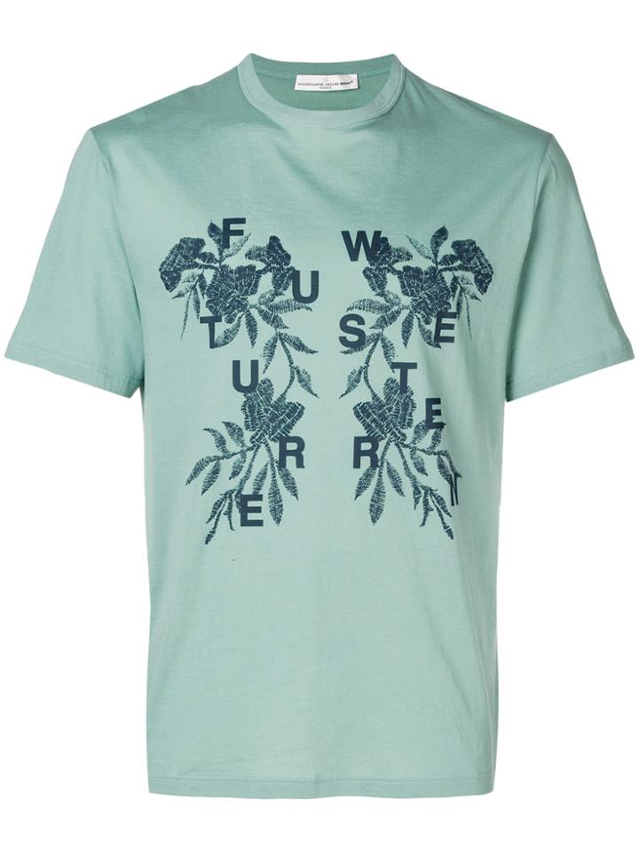 Golden Goose Deluxe Brand Floral Slogan T-shirt - Green