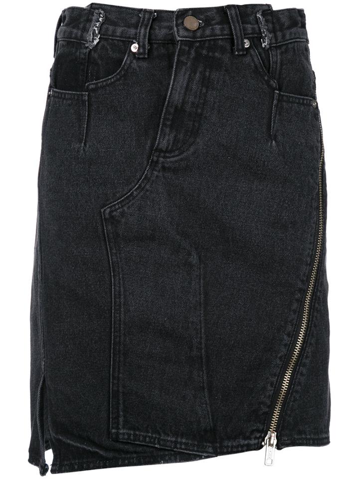 3.1 Phillip Lim - Deconstructed Denim Skirt - Women - Cotton - 4, Black, Cotton