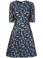 Lela Rose Metallic Print Dress - Blue