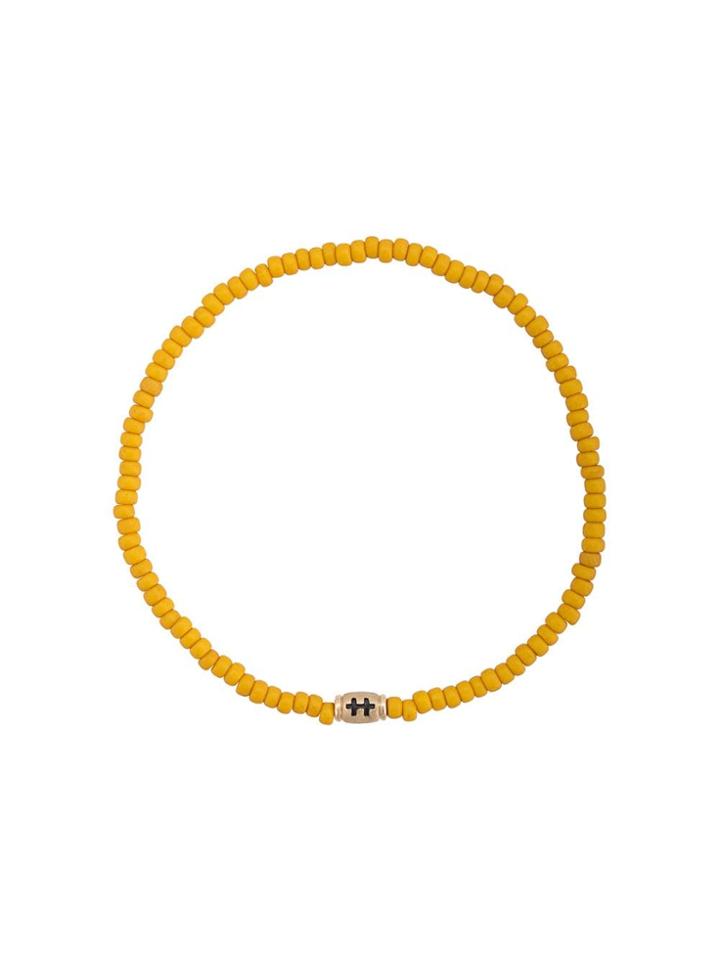 Luis Morais Small Cross Of Loraine Barrel Bracelet - Yellow & Orange