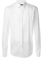 Dolce & Gabbana Ribbed Bib Shirt, Men's, Size: 42, White, Cotton