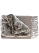 N.peal Rabbit Fur Scarf, Women's, Grey, Rabbit Fur/cashmere