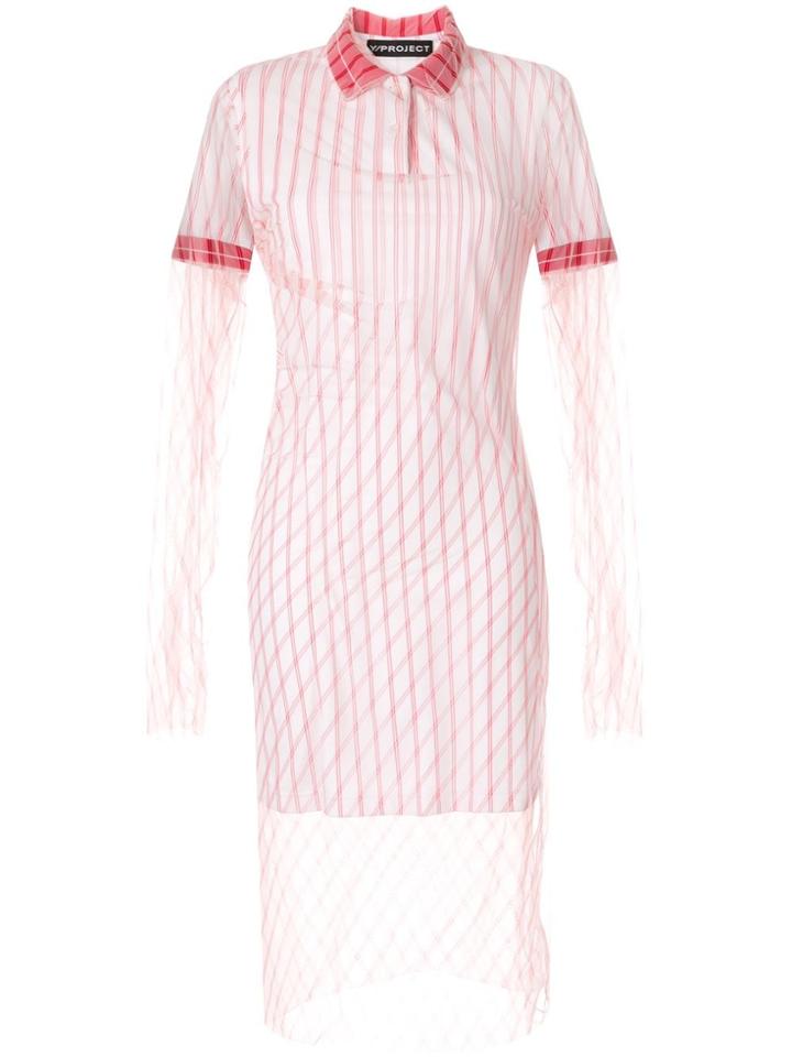 Y/project Printed Sheer Polo Dress - Red