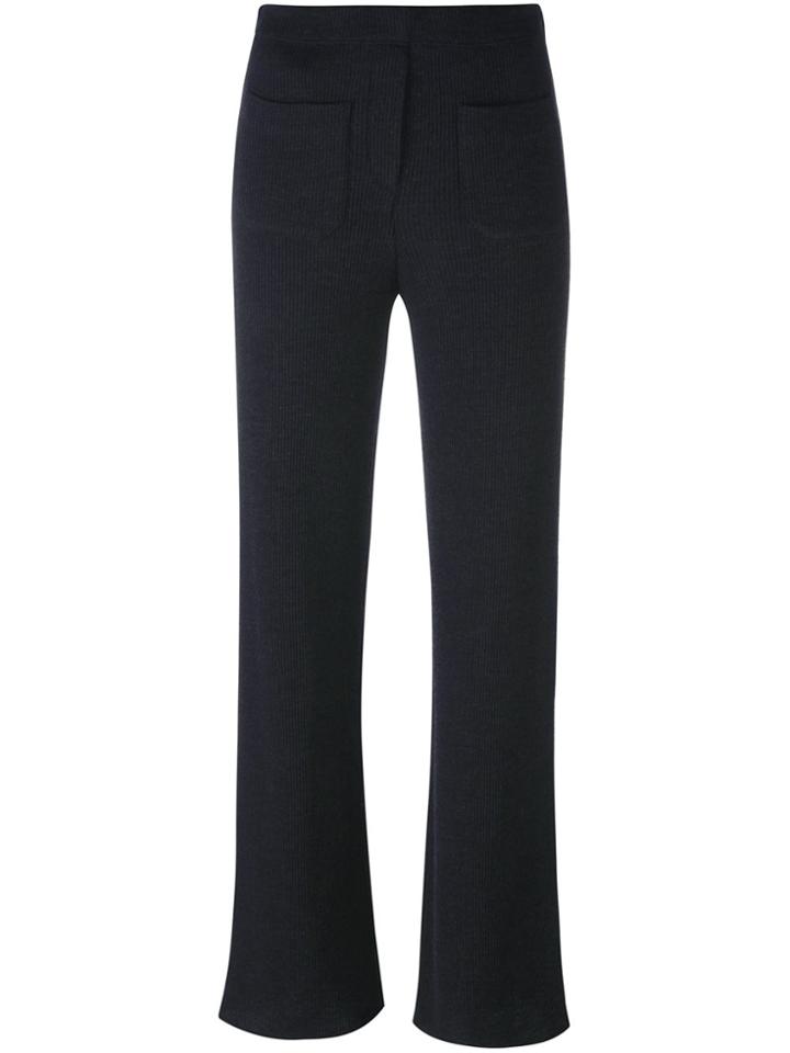 Helmut Lang Ribbed 'flare' Trousers - Grey