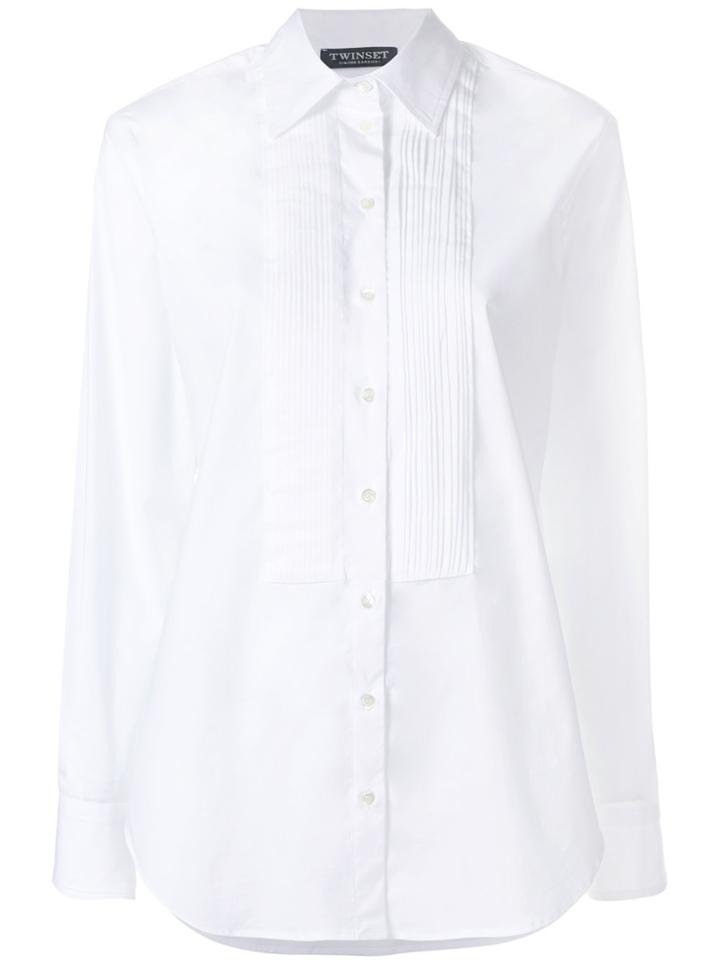 Twin-set Pleated Front Shirt - White