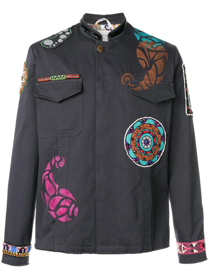 Etro Embellished Cargo Jacket - Blue