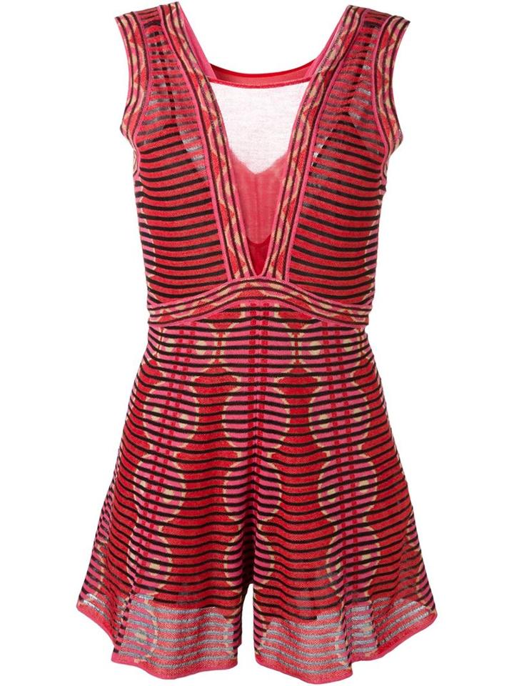 M Missoni Knit Playsuit, Women's, Size: 42, Red, Cotton/polyamide/polyester