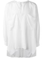Faith Connexion Oversized Collarless Shirt, Men's, Size: Xs, White, Silk