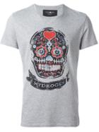 Hydrogen Skull Print T-shirt, Men's, Size: Xl, Grey, Cotton