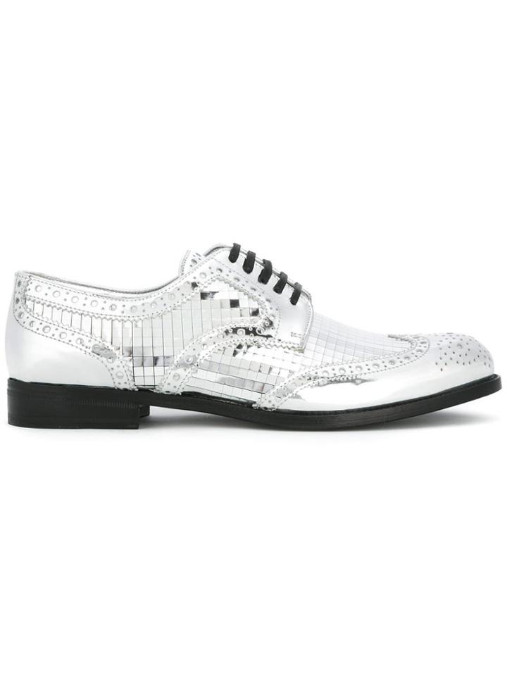 Dolce & Gabbana Mirrored Brogues - Metallic