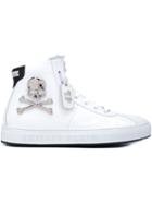 Philipp Plein Bones Hi-top Sneakers, Men's, Size: 42, White, Rubber/leather