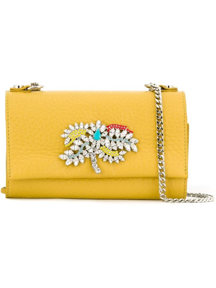 Orciani Embellished Crossbody Bag, Women's, Yellow/orange, Leather