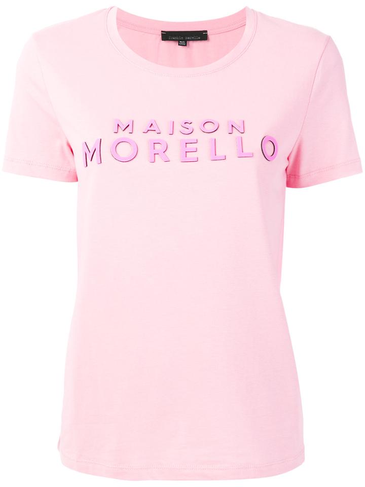 Frankie Morello Short Sleeved Logo T-shirt - Pink & Purple