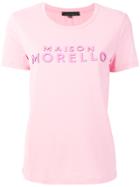 Frankie Morello Short Sleeved Logo T-shirt - Pink & Purple