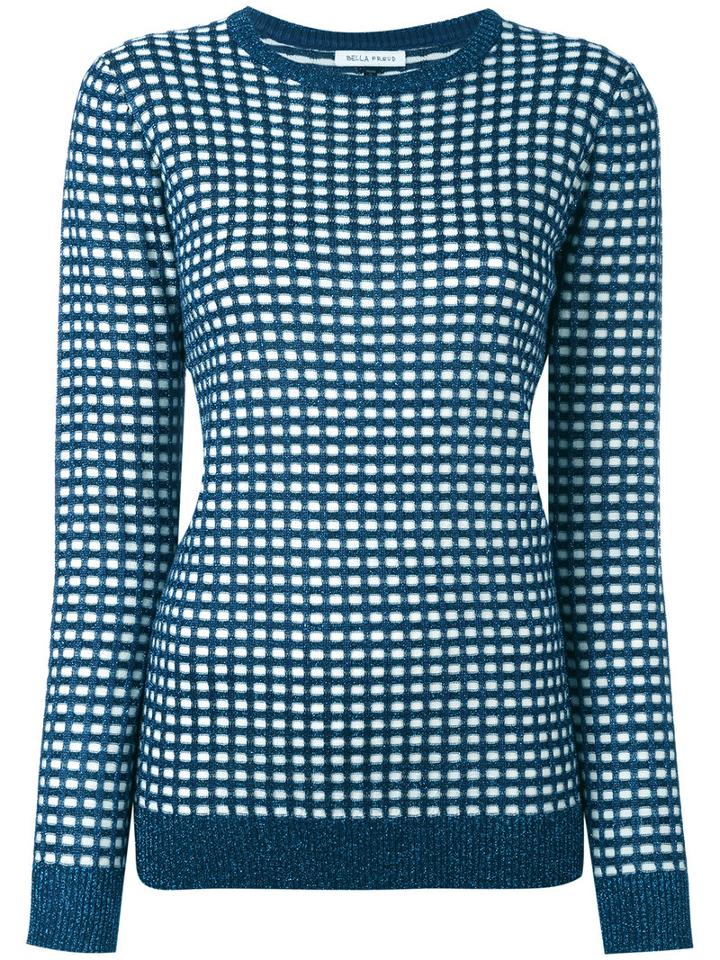 Bella Freud - Sparkle Gingham Jumper - Women - Rayon/wool/metallic Fibre - L, White, Rayon/wool/metallic Fibre