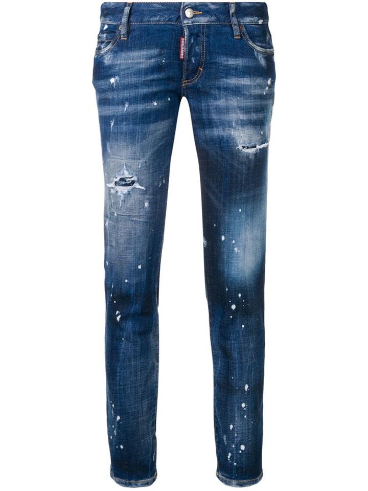 Dsquared2 Splash Paint Jeans - Blue