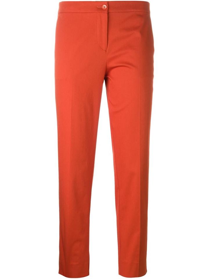 Etro Cropped Trousers, Women's, Size: 40, Yellow/orange, Cotton/spandex/elastane