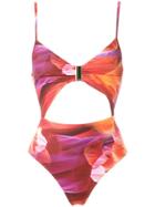 Lygia & Nanny Cut Out Details Swimsuit - Yellow & Orange