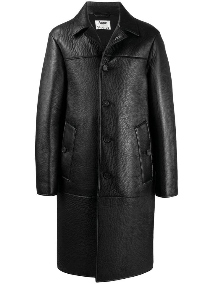 Acne Studios Textured Leather Coat - Black